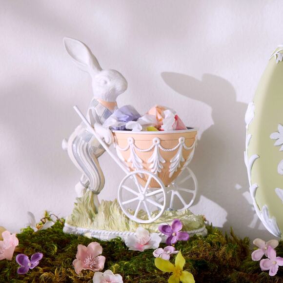 Mackenzie-Childs Cameo Bunny with Cart NEW - Picture 2 of 4